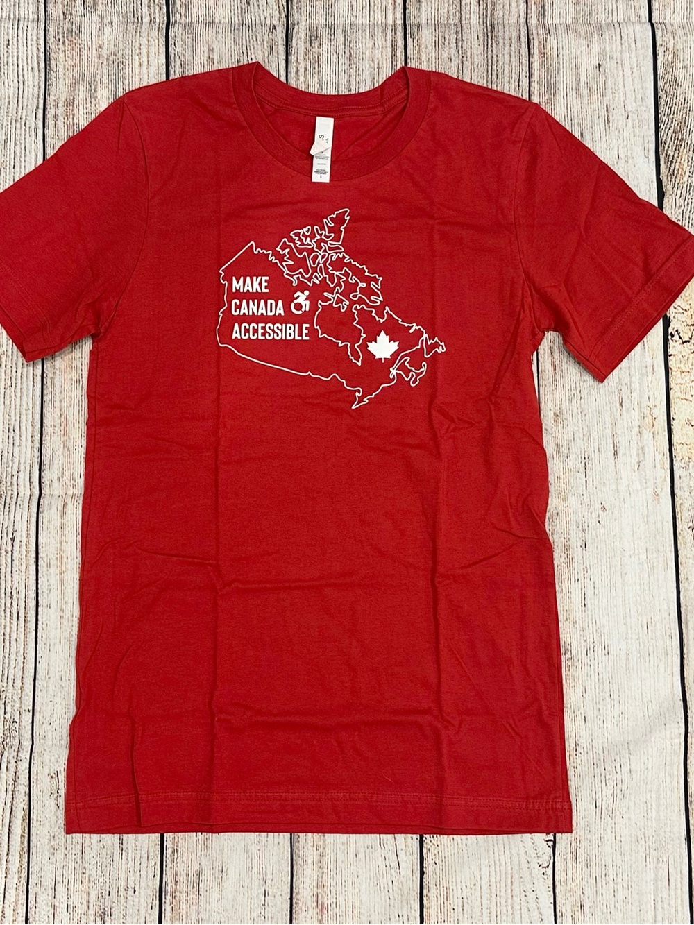 (2 for $8) NWOT Women’s Red Make Canada Accessible Tshirt in Size Small